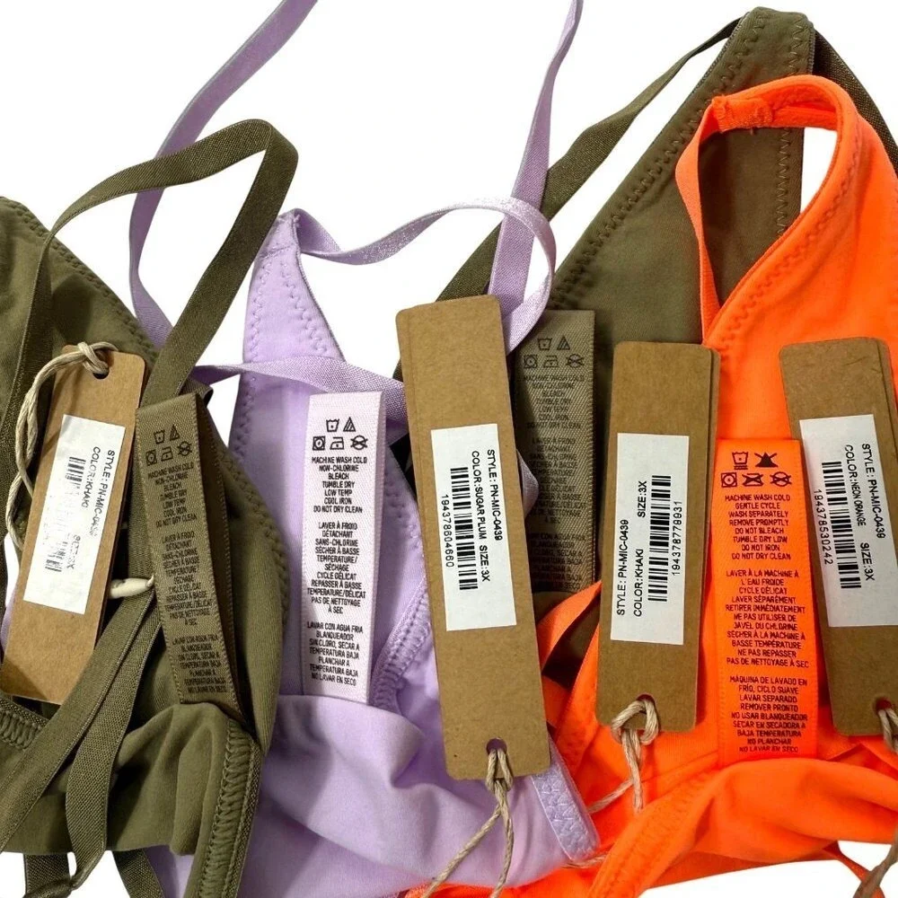 SKIMS Fits Everybody Micro Thongs Lot of 4 Khaki Neon Orange Sugar Plum 3X